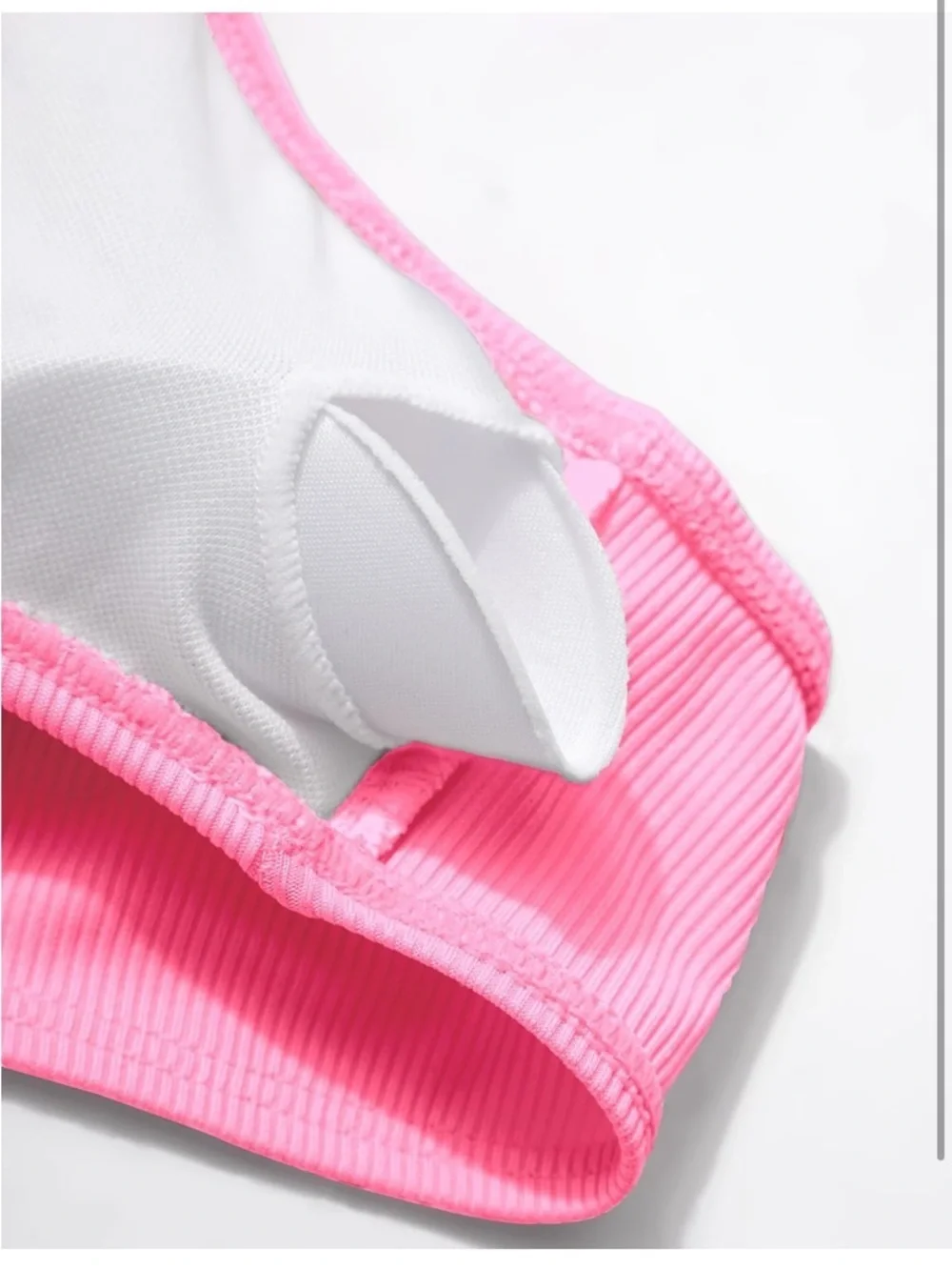 Girls Swimsuits Two Piece Solid Color Teens V-Neck Criss Cross 15-16Y 953/b1-1